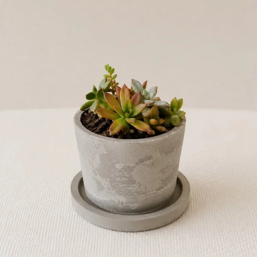 Rooted in Remembrance concrete planter with a succulent